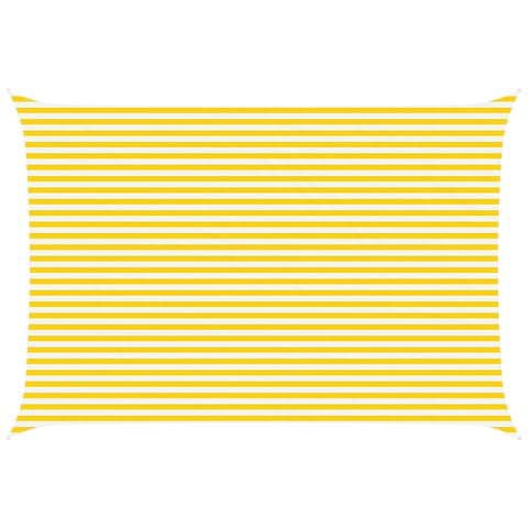 Vela da ombra solare Giallo e Bianco 6 x 4 m - Foto 1
