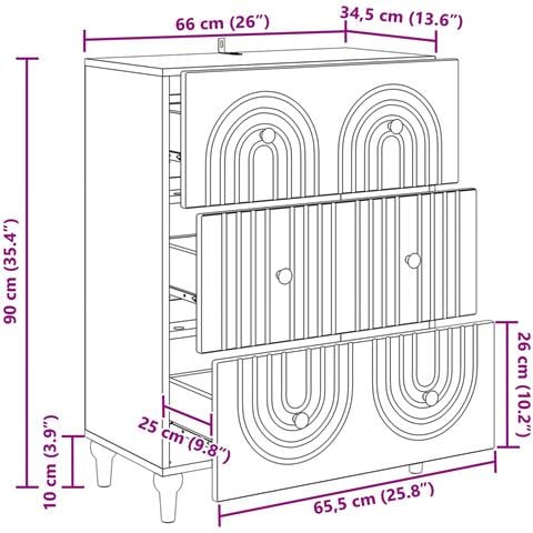 Mobile con Cassetti Rovere Fumo 66 x 34,5 x 90 cm - Foto 9