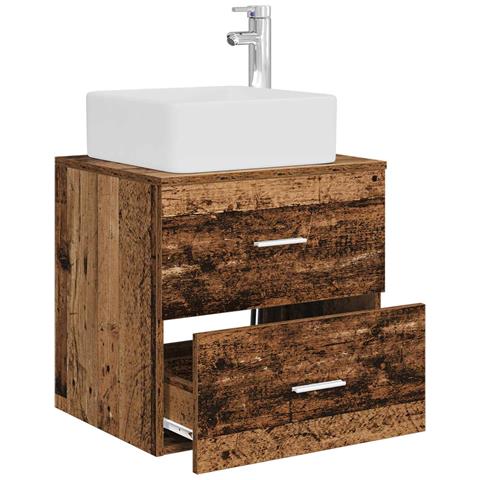 Mobile Lavabo da Parete Legno antico 53 x 34,5 x 63 cm - Foto 2
