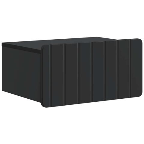 Mobiletto da notte a muro con cassetto Nero 49 x 34,5 x 24 cm - Foto 1