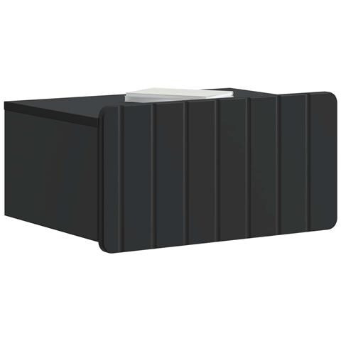 Mobiletto da notte a muro con cassetto Nero 49 x 34,5 x 24 cm - Foto 2