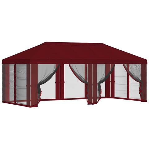 Copertura Gazebo con Pareti Laterali 6 x 3 m Borgogna - Foto 1