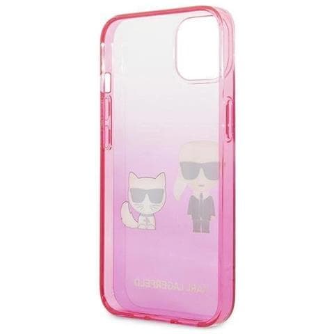 Karl Lagerfeld Klhcp13stgkcp Iphone 13 Mini 5,4 Custodia Rosa /gradient Pink Ikonik Karl & Choupette - Foto 1