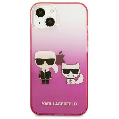 Karl Lagerfeld Klhcp13stgkcp Iphone 13 Mini 5,4 Custodia Rosa /gradient Pink Ikonik Karl & Choupette - Foto 7