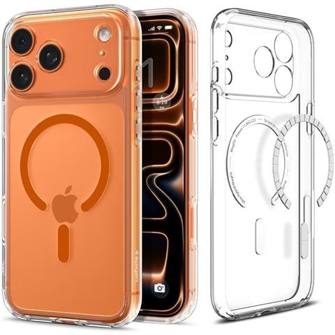 Custodia Per Iphone 17 Pro Con Magsafe Trasparente Arancione Spigen - Foto 2