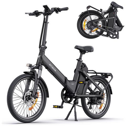 O20 Boost Bici a pedalata assistita piegabile, motore 250W, batteria 48V 13,5Ah, autonomia fino a 120 km, velocità 25 km /h, telaio in alluminio, perfetta per gli spostamenti quotidiani casa-lavoro, colore grigio - Foto 1