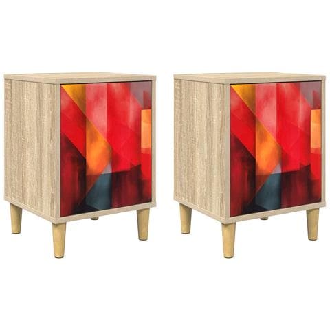 Armadio da Notte HEESCH 2 pz Rovere Sonoma 36 x 33 x 50 cm - Foto 1