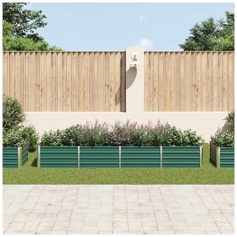 Fioriera Per Giardino In Acciaio Zincato 320x80x45 Cm Verde - Foto 2