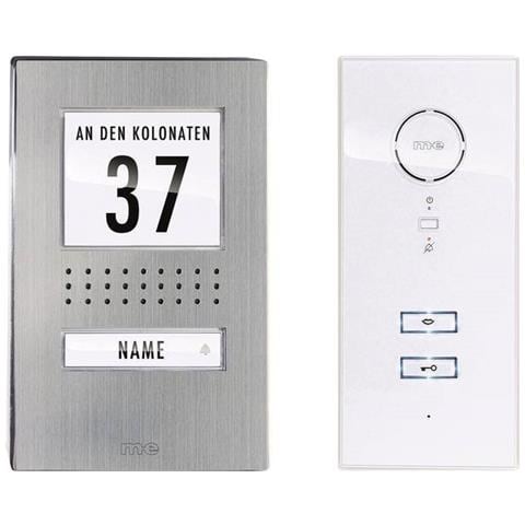Citofono Cablato Kit Completo Casa Monofamiliare Acciaio, Bianco - Foto 1