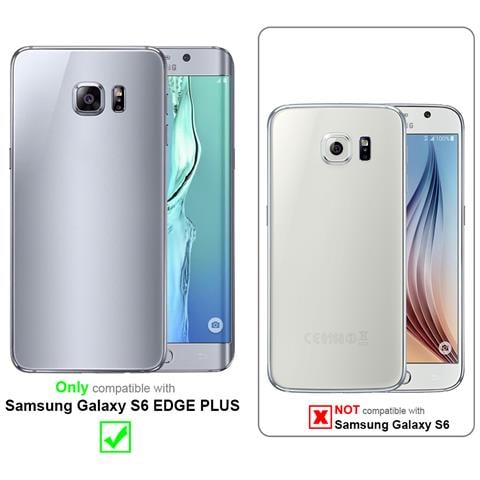 Custodia Compatibile Con Samsung Galaxy S6 Edge Plus In Grigio Nero - Coperchio Protettiva Con Chiusura Magnetica, Funzione Stand E Tasca Per Le Carte - Foto 10