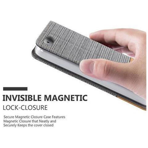 Custodia Compatibile Con Apple Iphone 5c In Grigio Chiaro Marrone - Coperchio Protettiva Con Chiusura Magnetica, Funzione Stand E Tasca Per Le Carte - Foto 10