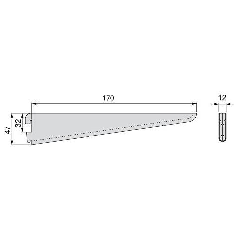 7908512 Supponti Per Mensola Con Profilo Cremagliera Doppia Perforazione Passo 32mm, Bianco, 170mm, Set Di 20 Pezzi - Foto 2
