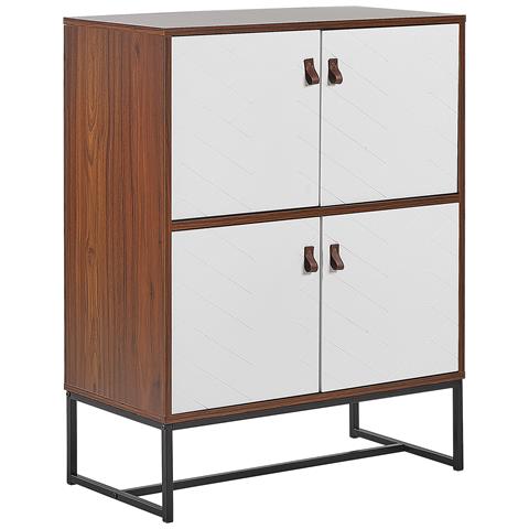 Credenza A 4 Ante In Legno Scuro E Bianco Nueva - Foto 12