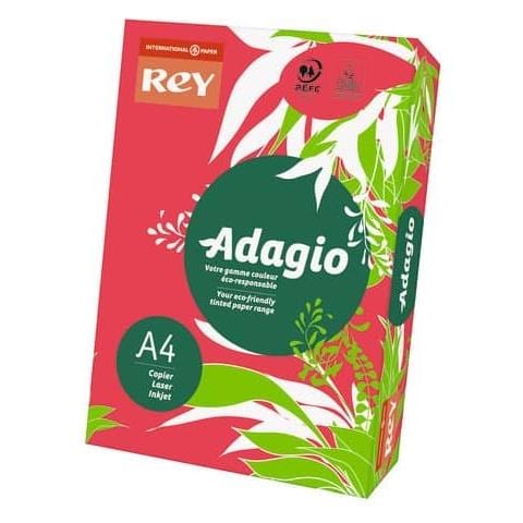 Carta Colorata A4 Rey Adagio Rosso Intenso 22 Risma 250 Fogli - Adagi160x462 - Foto 1