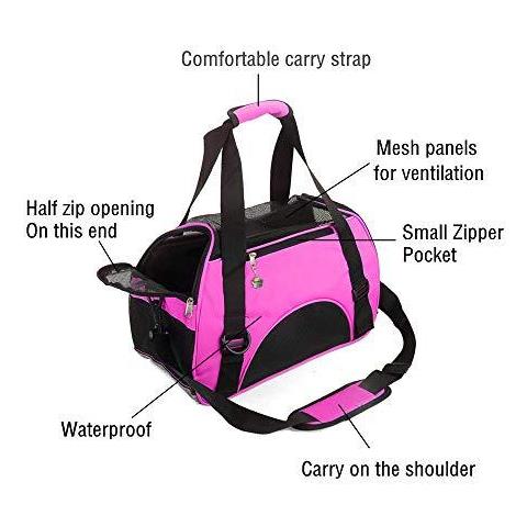 Elemento Portante Del Gatto Soft-sided Pet Carrier Di Viaggio Per I Gatti I Cani Approvato Cucciolo Di Comodit Portatile Pieghevole Bag Pet Airline Rosa (piccolo)  - Foto 2