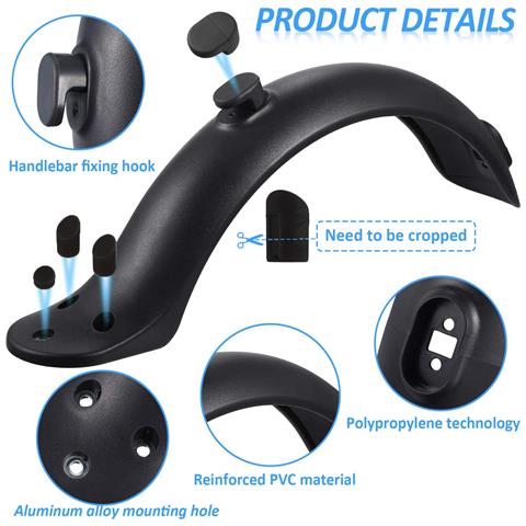 Paraspruzzi Posteriore Xiaomi M365 / M365 Pro Con Accessori Nero - Foto 12