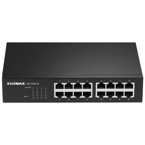Gs-1016 V2 Switch Di Rete Gestito Gigabit Ethernet (10/100/1000) Nero - Foto 1