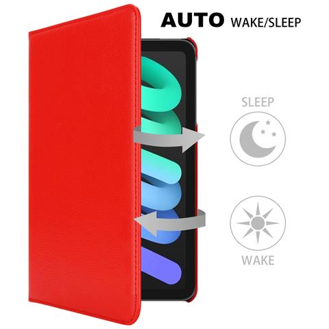Cadorabo Custodia Per Tablet Compatibile Con Apple Ipad Mini 6 (8.3 Zoll) In Rosso Papavero - Coperchio Protettivo Senza Auto Wake Up, Con Funzione Stand E Chiusura A Fascia Elastica - Foto 2
