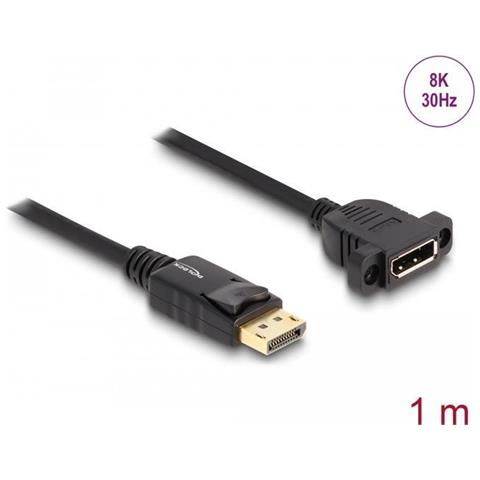 Cavo Displayport 1.4 8k 30 Hz Maschio A Femmina 1 M Per Installazione Nero - Foto 2