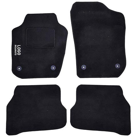 Tappetini Auto Compatibili Per Ibiza Dal 2014 | Tappeti Sagomati | In Moquette Nera | Logo Ricamato Battitacco E 4 Clip Di Fissaggio | Accessori Interni - Foto 1