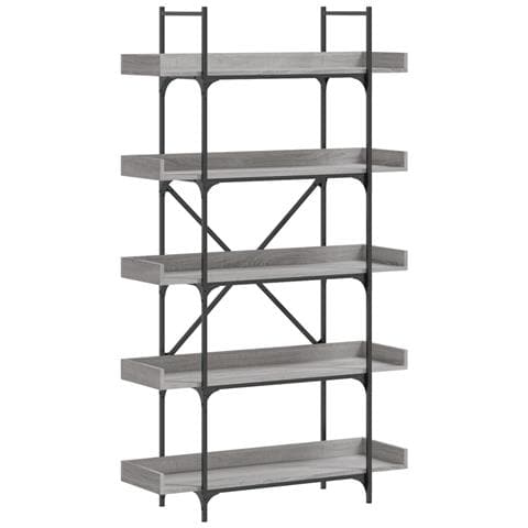 Libreria 5 Ripiani Grigio Sonoma 100x33x180,5 Legno Multistrato - Foto 2