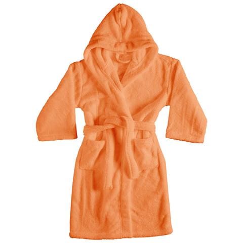 Accappatoio Con Cappuccio In Morbida Spugna Mod. Sophie Tinta Unita Vari Colori Xxl Arancio - Foto 1