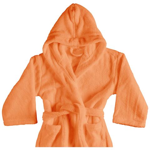 Accappatoio Con Cappuccio In Morbida Spugna Mod. Sophie Tinta Unita Vari Colori Xxl Arancio - Foto 2