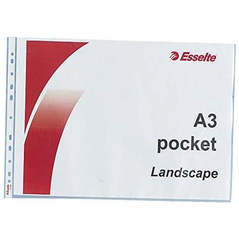 Custodia Landscape Pocket Orizzontale Trasparente A3 Polipropilene 10 Unità - Foto 1
