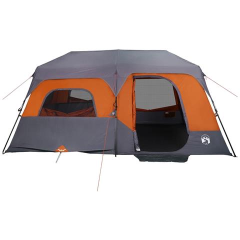 Tenda Campeggio 9 Persone Grigio e Arancione Impermeabile - Foto 2
