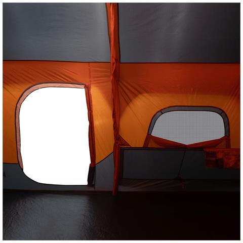 Tenda Campeggio 9 Persone Grigio e Arancione Impermeabile - Foto 10