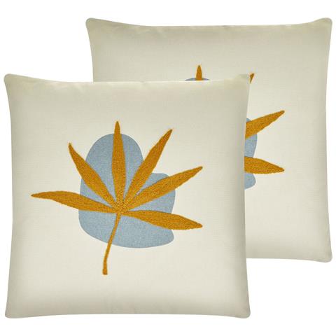 Set Di 2 Cuscini Davallia 45 X 45 Cm Beige Trama Di Piante - Foto 2