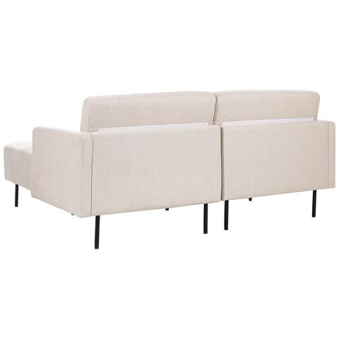 Divano Angolare 2 Posti Breda Tessuto Beige Chiaro Lato Sinistro - Foto 2