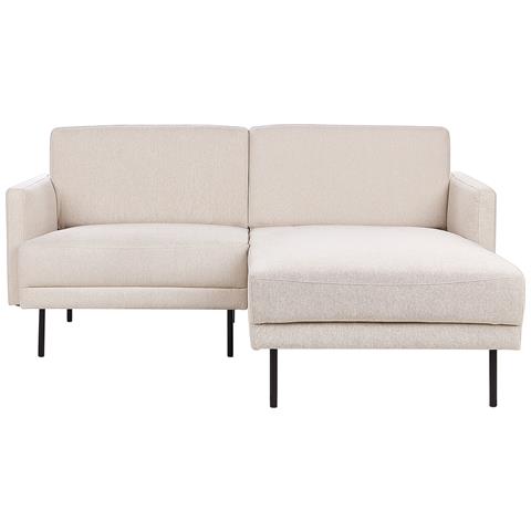 Divano Angolare 2 Posti Breda Tessuto Beige Chiaro Lato Sinistro - Foto 8