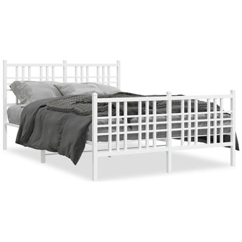 Giroletto Con Testiera E Pediera Metallo Bianco 120x190 Cm - Foto 1