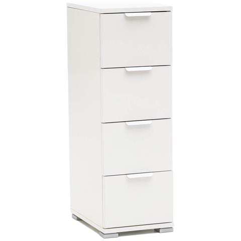 Cassettiera In Legno Nobilitato Con 4 Cassetti In Varie Tinte 27x38xh85 Cm - Foto 1