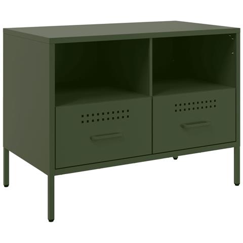 Mobile TV Verde Oliva 68x39x50,5 cm in Acciaio - Foto 1