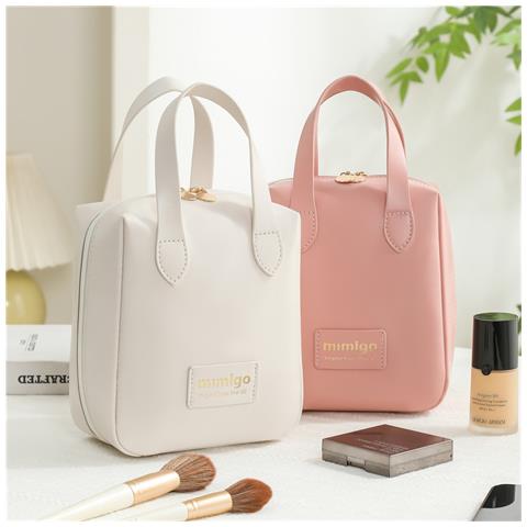 Borsa Per Il Trucco Portatile In Pelle Pu Per Cosmetici Pink - Foto 2