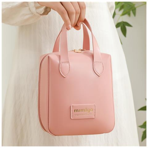 Borsa Per Il Trucco Portatile In Pelle Pu Per Cosmetici Pink - Foto 5