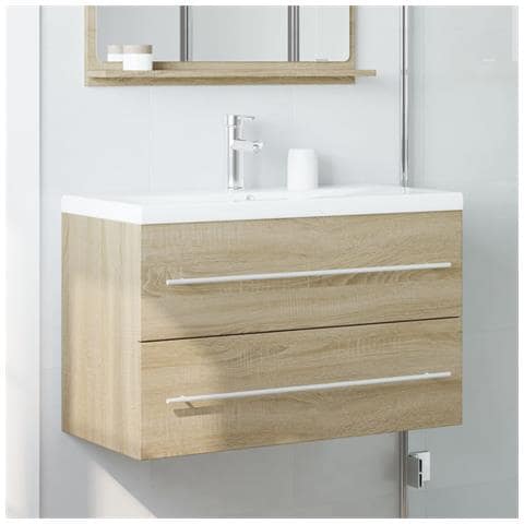 Mobile Lavabo Legno Antico 80x38,5x48 Cm In Legno Multistrato - Foto 3