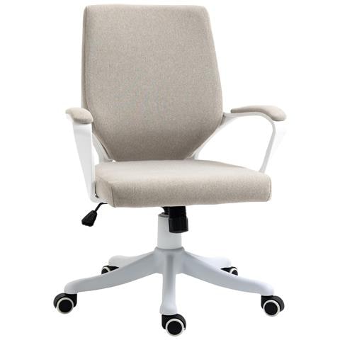 Sedia da Ufficio Ergonomica con Altezza Regolabile e Funzione Dondolo, 62x69x92-100cm, Beige - Foto 1
