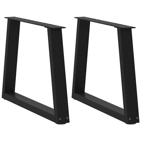 Gambe Per Tavolo Da Pranzo A V 2 Pz Nero 50x(42-43,3)cm Acciaio - Foto 1