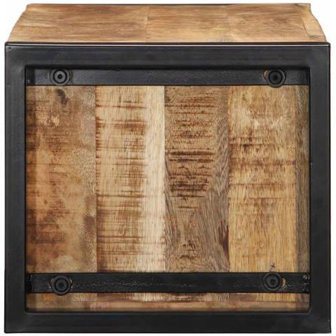 Mobile Porta Tv 80x30x25 Cm In Legno Massello Di Mango Grezzo - Foto 3