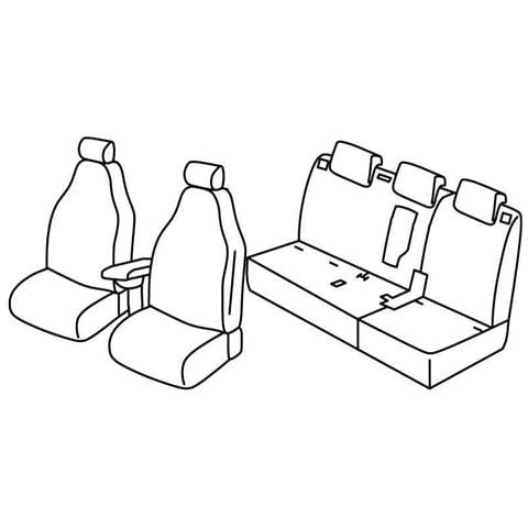 Set Coprisedili Superior - Grigio/nero - Compatibile Per Fiat 500l (09/12>12/22) - Foto 1