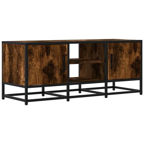 Mobile Tv Rovere Fumo 100x35x41 Cm Legno Multistrato E Metallo - Foto 2