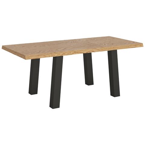 Tavolo Fisso 90x180 Cm Svalen Scortecciato Rovere Gambe Antracite - Foto 1