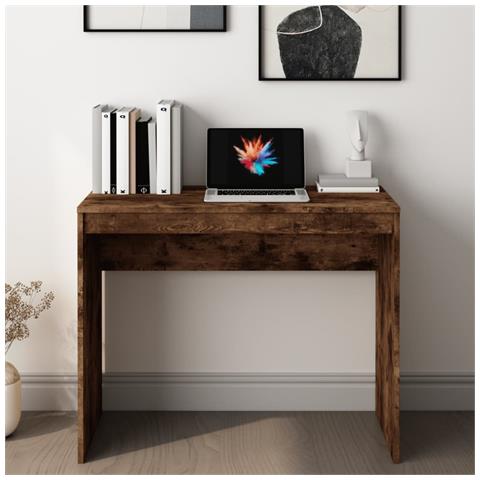Lusso Casadino -  Scrivania Rovere Fumo 90x40x72 Cm In Legno Multistrato - Foto 2