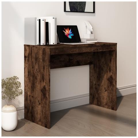 Lusso Casadino -  Scrivania Rovere Fumo 90x40x72 Cm In Legno Multistrato - Foto 8