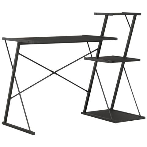 Scrivania Con Ripiano Nera 116x50x93 Cm - Foto 2
