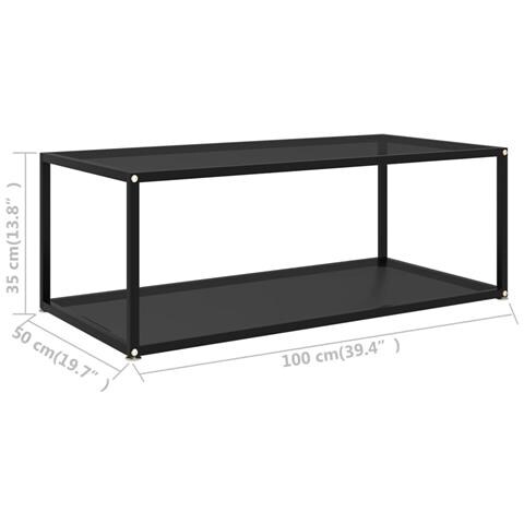 322898 Lusso Casadino - Coffee Table Black 100x50x35 Cm Tempered Glass - Foto 5