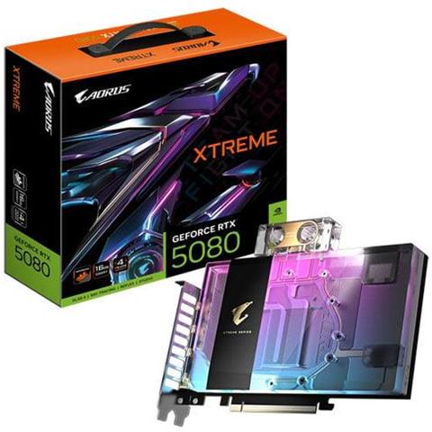 GeForce RTX 5080 16 GB GB GDDR7 PCI Express x16 5.0 1 x HDMI 3 x Display Ports AORUS XTREME WATERFORCE - Foto 1